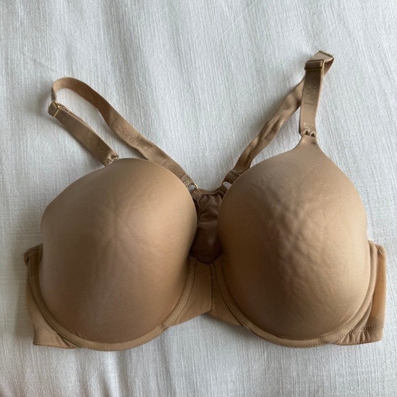 Le Mystere Signature Comfort Y Back Bra Size 38D Convertible Everyday Nude - Picture 1 of 5